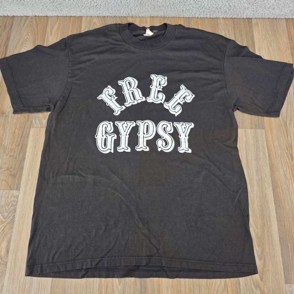 Vintage Free Gypsy T Shirt Black Single Stitch USA XL 80s 90s